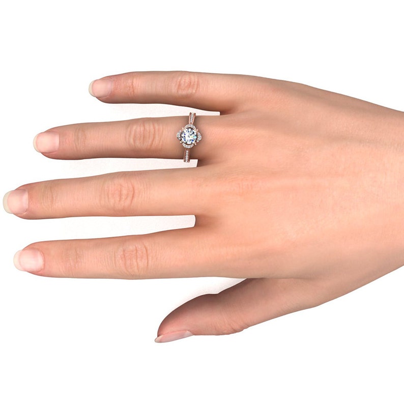 Moissanite Engagement Ring Diamond Bridal Ring Moissanite Etsy