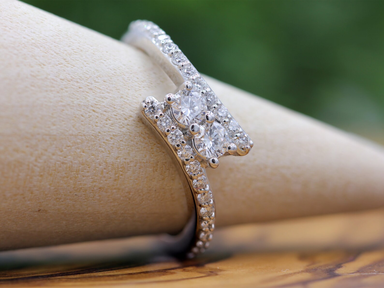 Two Stone Diamond Ring 14K White Gold 0.50ctw Forever Us Etsy