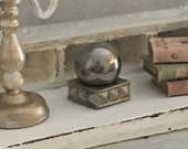 Miniature Glass Orb and Base in Reimagined Gustavian Decor for a Dollhouse 1 12 Scale