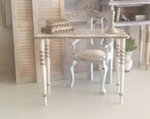Miniature Reimagined Gustavian Foyer Table or Desk for a Dollhouse 1 12 Scale