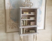 Miniature Reimagined High Gustavian Bookcase or Hutch for a Dollhouse 1 12 Scale