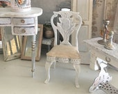 Miniature Chair for a Boudoir, Parlor, Vanity or Desk in Reimagine Gustavian Style for a Dollhouse 1 12 Scale