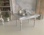 Miniature Reimagined Gustavian Dining Table for a Dollhouse 1 12 Scale