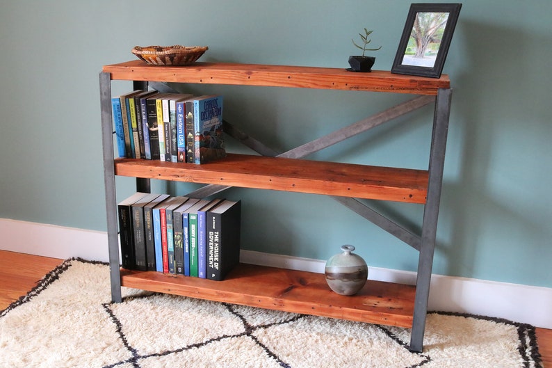 Sheridan Bookcase // Reclaimed wood & steel bookshelf // Etsy