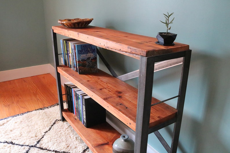 Sheridan Bookcase // Reclaimed wood & steel bookshelf // Etsy