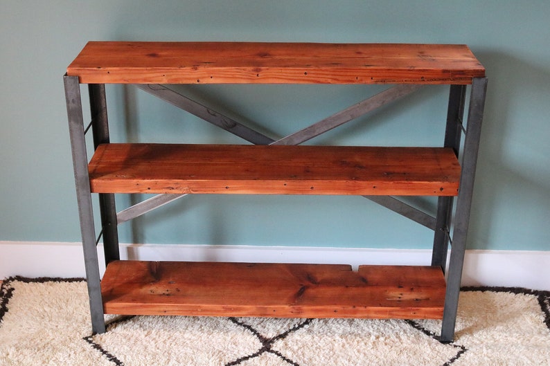 Sheridan Bookcase // Reclaimed wood & steel bookshelf // Etsy