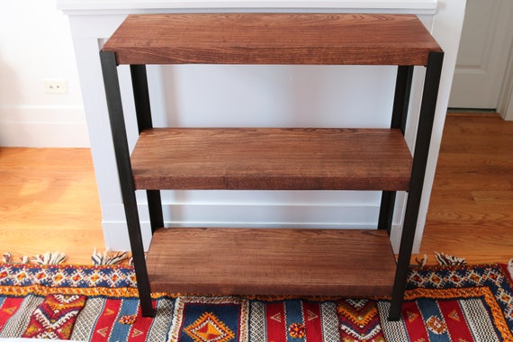 Roscoe Record Shelf Wood And Steel Bookcase Vinyl Etsy
