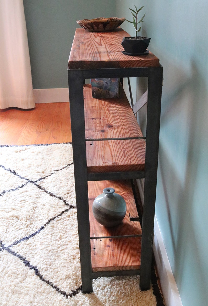Sheridan Bookcase // Reclaimed wood & steel bookshelf // Etsy