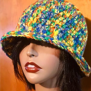 Rainbow Crochet Bucket Hat: Handmade Unisex Acrylic Sun Hat