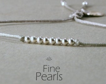 Silber Armband mit mit GRATIS Geschenkanhänger, Perlen aus 925 Silber wahlweise vergoldet, Freundschaftsband, dünnes Armband, silber,