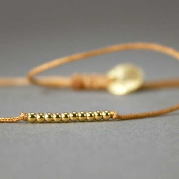 feines Armband mit Perlenreihe aus 925er Silber wahlweise vergoldet, versch. Kombinationen, Freundschaftsband, dünnes Armband, rot, gold,