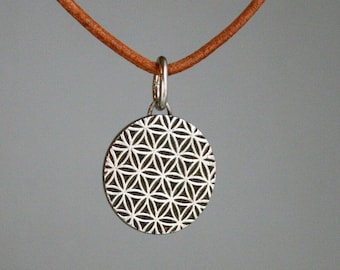 Necklace flower of life made of recycled silver, necklace pendant flower of life silver, handmade pendant made of 925 silver