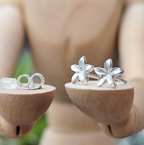 Pendientes De Flor De Cerezo, Pendientes De Flor De Cerezo De Plata De