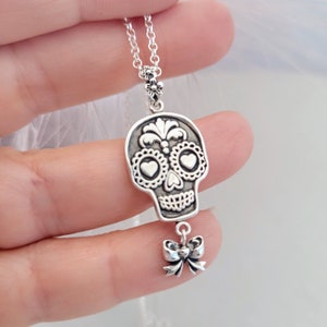 Necklace pendant, La Catrina, customizable with engraving on the back, Mexican sugar skull, 925 silver, La calavera, catrina