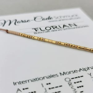 Morse code bracelet with personalized name or favorite word - adjustable size, delicate bracelet made of 925 sterling silver, gold-plated friendship bracelet
