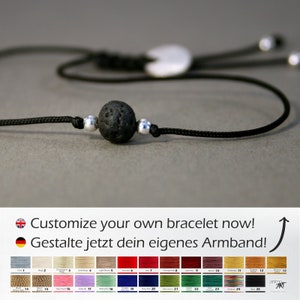 Personalized women&#39;s bracelet with real lava pearl + 925 silver beads, personalized bracelet, individual bracelet design, lava stone