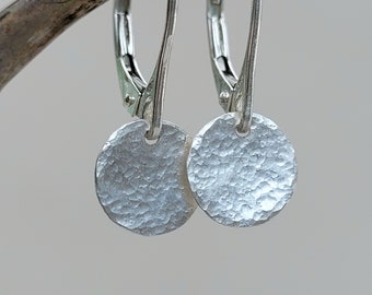 Plaatoorbellen, oorbellen met platen, 925 sterling zilver, opvouwbare hendelbacks, minimalistische oorbellen, oorbellen
