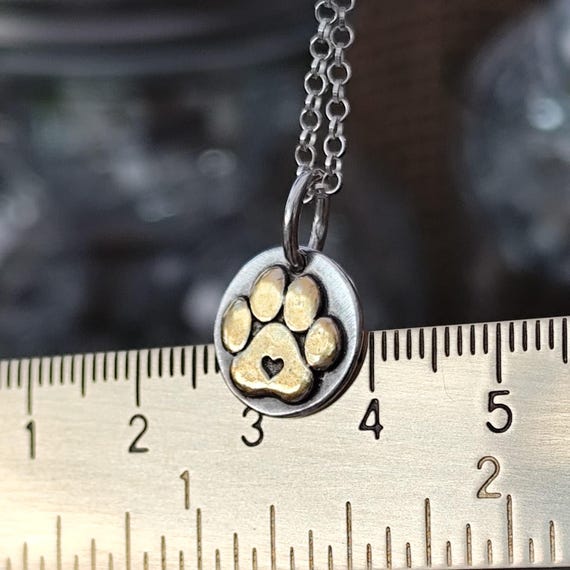 Collier Pendentif Empreinte De Patte En Argent Sterling 925 - Chaîne 46 Cm - Neuf Avec étiquettes