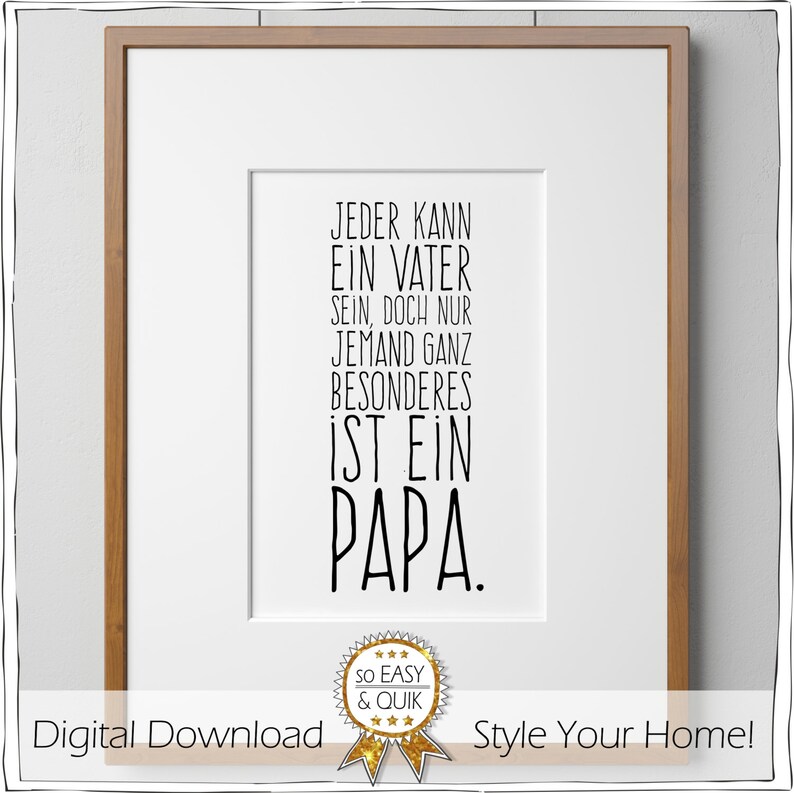 Vatertag Druckvorlage für Papa inkl. Geschenkanhänger Bild Etsy