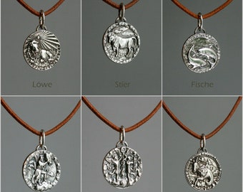 Zodiac sign necklace, pendant made of real silver, 925 sterling silver, zodiac sign necklace, man, woman, unisex, couple jewelry, zodiac