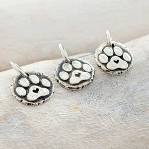 PROMOÇÃO Colar de pata com coração, em estilo rústico pingente de pata em prata 925, pata de cachorro, pata de gato, corrente, pata de cachorro, pata de gato, corrente de pata