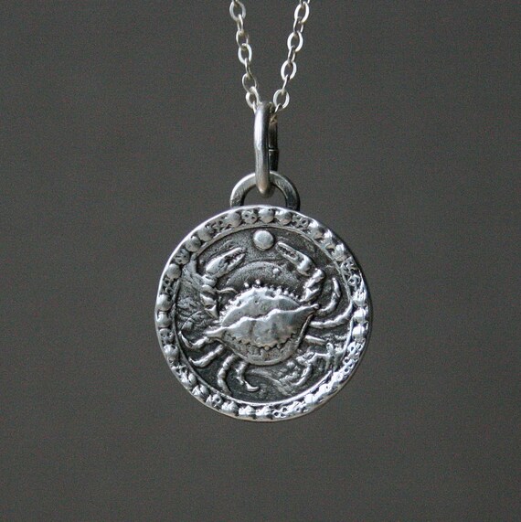 Chain Zodiac Sign Cancer Zodiac Sign Chain Pendant Made of Etsy