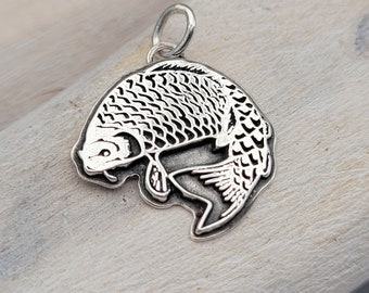 Fish pendant made from recycled silver, "immediate shipping", handcrafted fish pendant made in Germany, angler jewelry