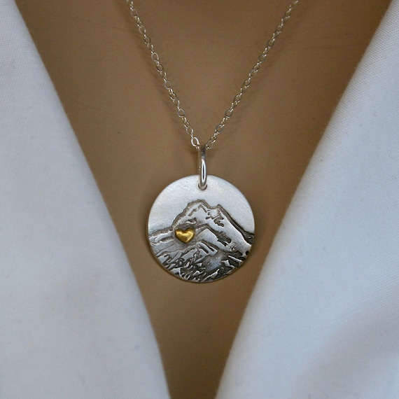 Montana Sapphire Mountain in State Pendant Necklace Sterling Silver