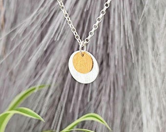 Plate chain gold silver, 925 Sterling silver with gold plating, plate chain silver, plate chain, chain with plates, chain dots