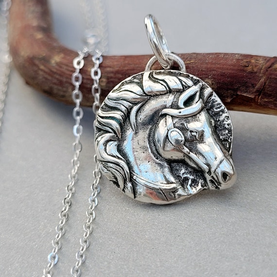 Horsehead Sterling Silver Horse Pendant Sterling Silver, Pendant Only Horsehead Sterling Silver Horse Pendant Sterling Silver, Pendant Only