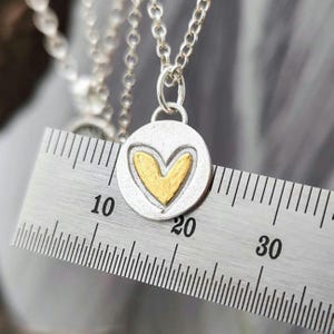 Heart Necklace Golden Heart Pendant made of recycled 925 Sterling Silver with 22 carat gold plating, Heart Necklace Gift