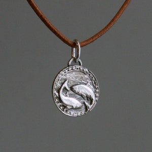 Necklace Zodiac Sign Pisces - Zodiac Sign Necklace, Pendant Made of Recycled 925 Sterling Silver, Pisces, Man, Woman, Unisex, Couple Jewelry
