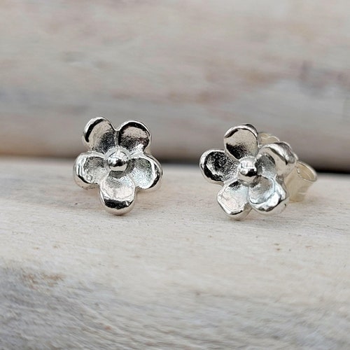 Earrings Small Flower Earrings, hotsell Recycled 925 Silver