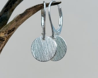 Boucles d'oreilles plaques « LITTLE DISCUS », au choix avec plaqué or sur argent sterling 925, leviers pliants, boucles d'oreilles minimalistes, boucles d'oreilles