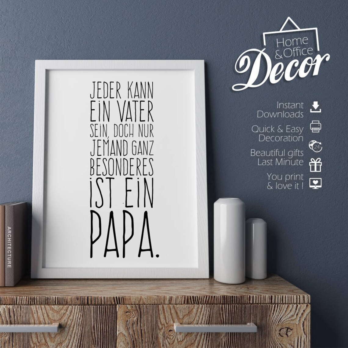 Vatertag Druckvorlage für Papa inkl. Geschenkanhänger Bild Etsy