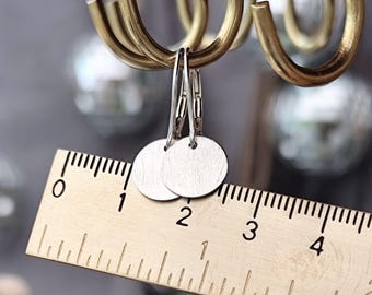 Oorbellen met schijfjes, verguld op 925 sterling zilver, oorhaken met scharnieren, schijfoorbellen, gouden schijfoorbellen, minimalistische oorbellen