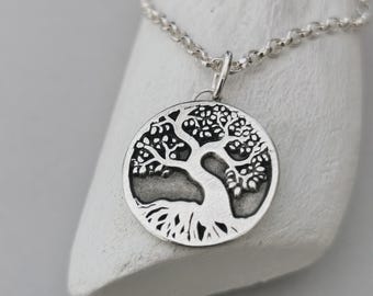 Tree of Life pendant made from recycled silver, handmade in 925 silver