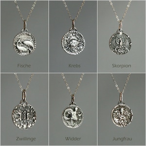 Naszyjnik ze znakiem zodiaku, wisiorek wykonany z przetworzonego srebra 925, naszyjnik ze znakiem zodiaku, mężczyzna, kobieta, unisex, biżuteria dla par, zodiak