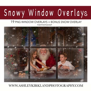 Snowy Window Photoshop Overlays - PNG