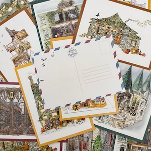 Postkarten Pack || Erste Sammlung von Zauberhaften Puppenhaus Zeichnungen