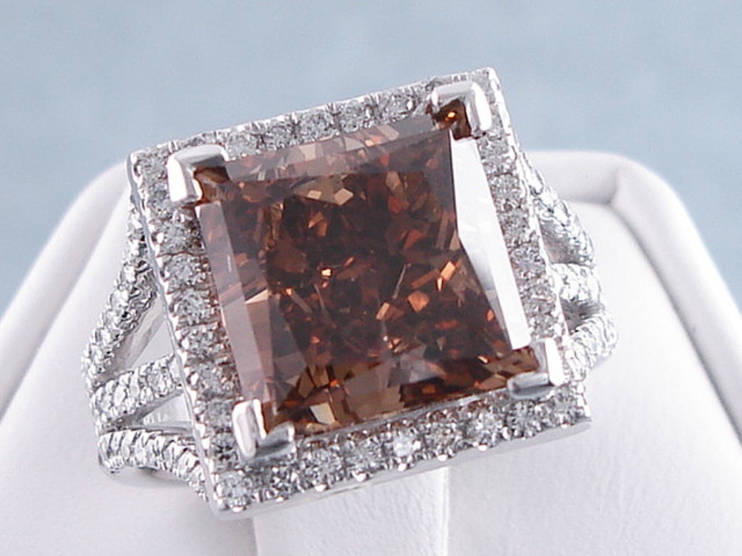 Chocolate princess cut diamond shop ring