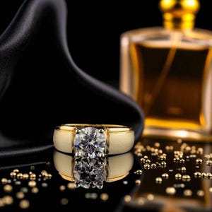 Mens 14K Solid Gold Ring Lab Grown Diamond Solitaire Ring / Anniversary For Men / handmade promise Ring for men / Mens solitaire ring