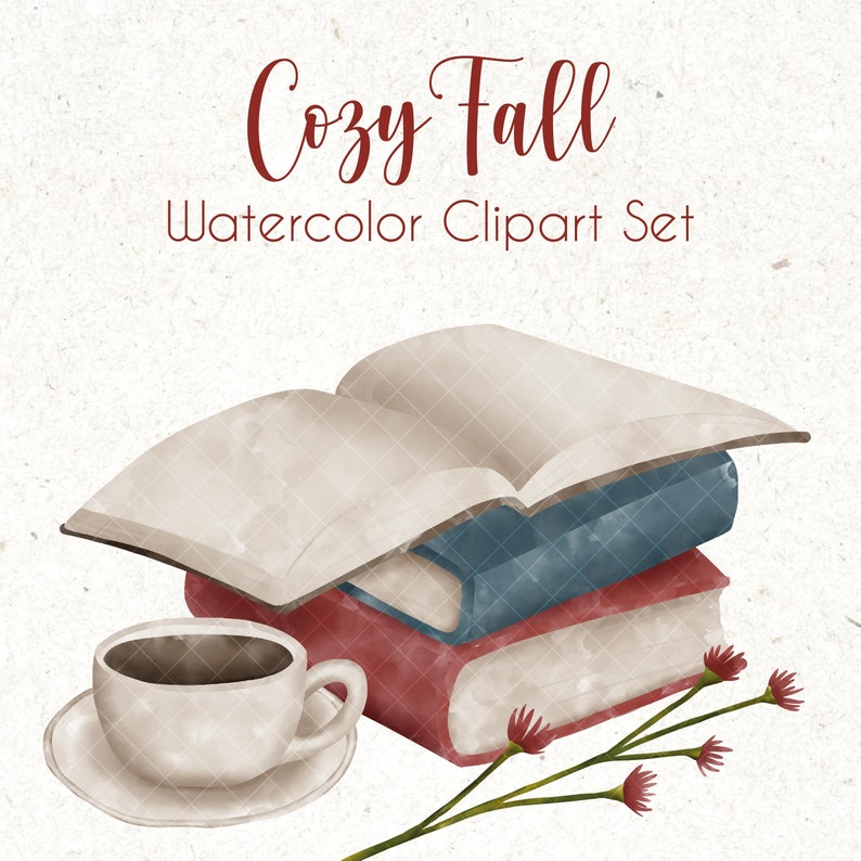 Watercolor Cozy Fall Clipart Set | Instant Download PNG | Autumn Leaves ...