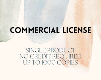 Commercial Use License for Single Product up to 1000 Copies - Includes Cliparts and Patterns Only