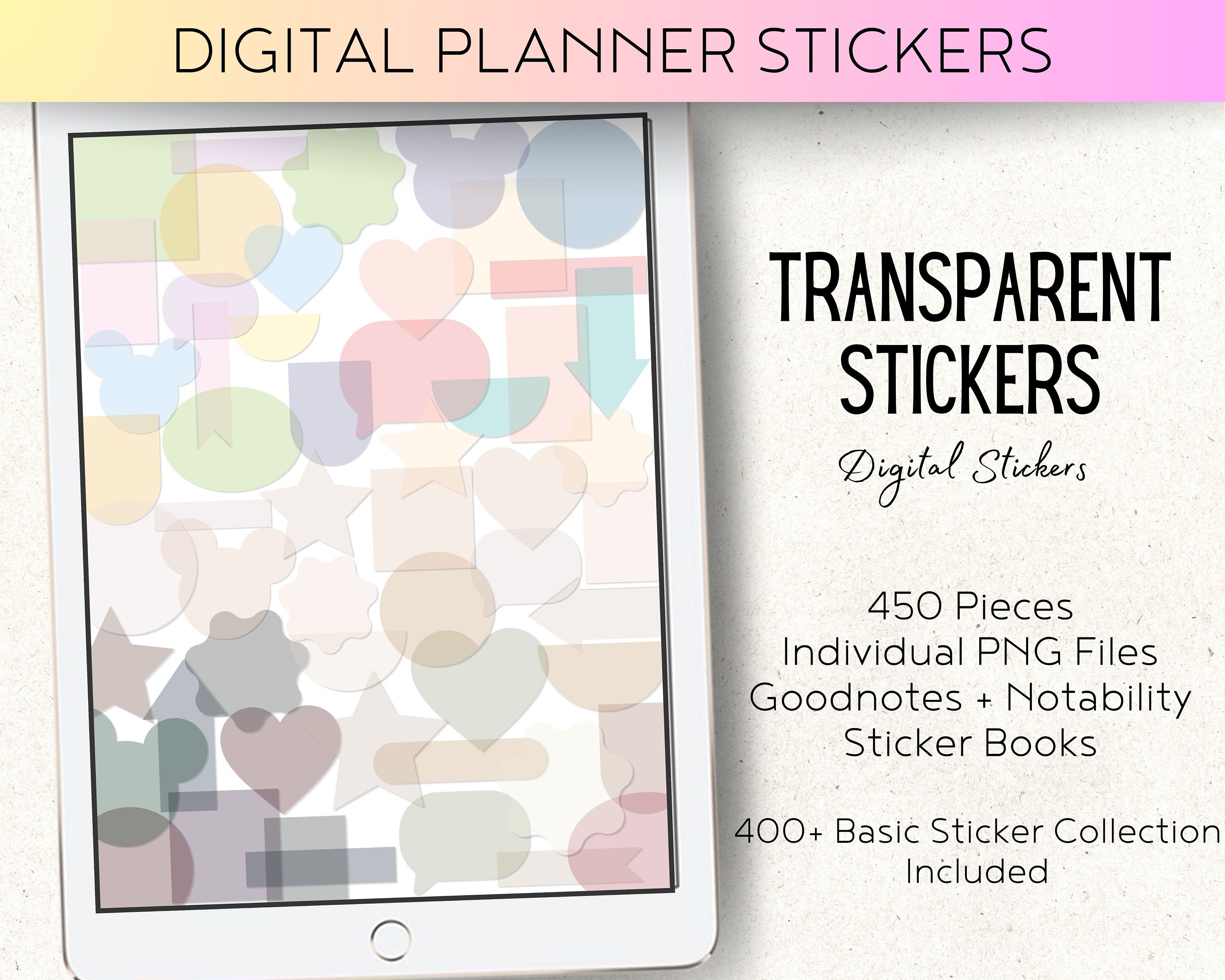 500 Transparent Sticky Notes Set Clear Memo Note Pads Clear Book