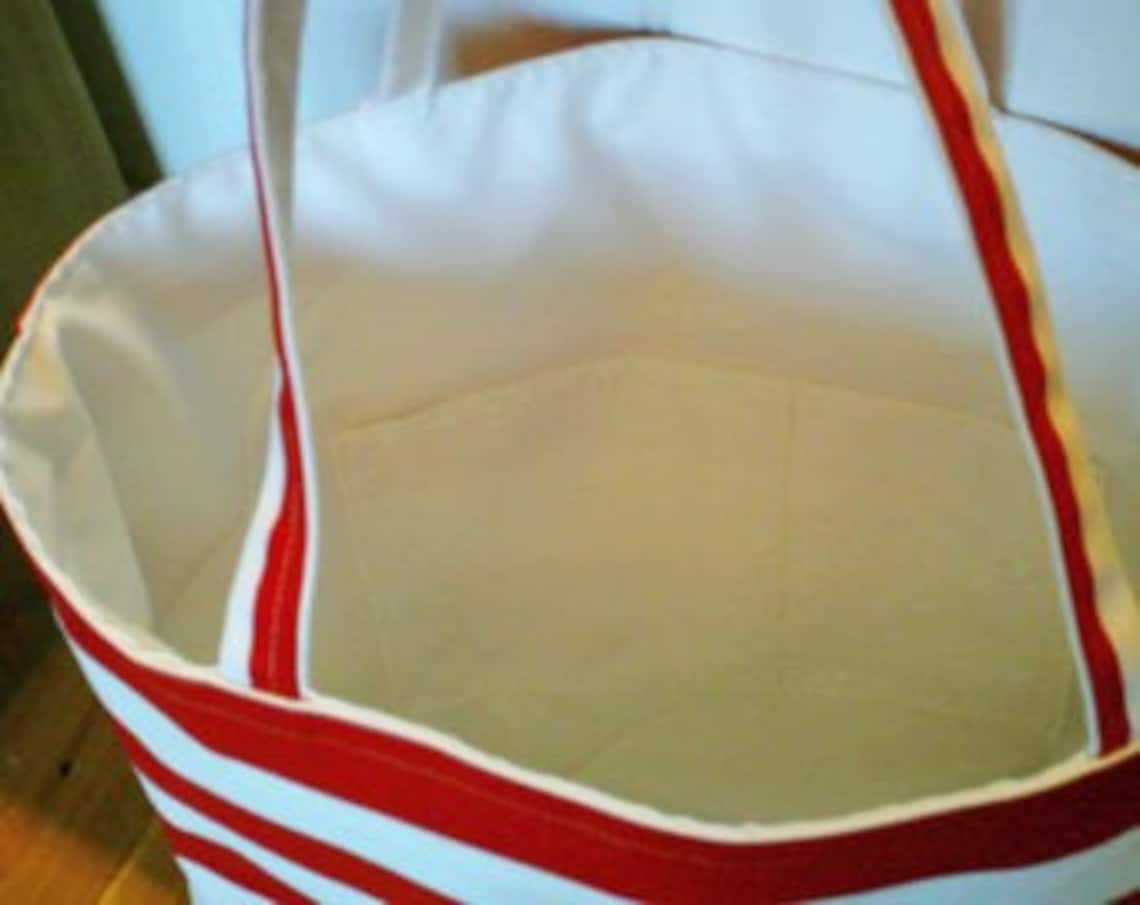 Large Beach Bag Large Tote Bag Red Beach Bag Red Stripe Beach Etsy UK
