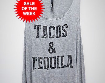 Tacos & Tequila Racerback Tank Top (Large)