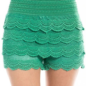 Unique Layer Crochet Mini Shorts 