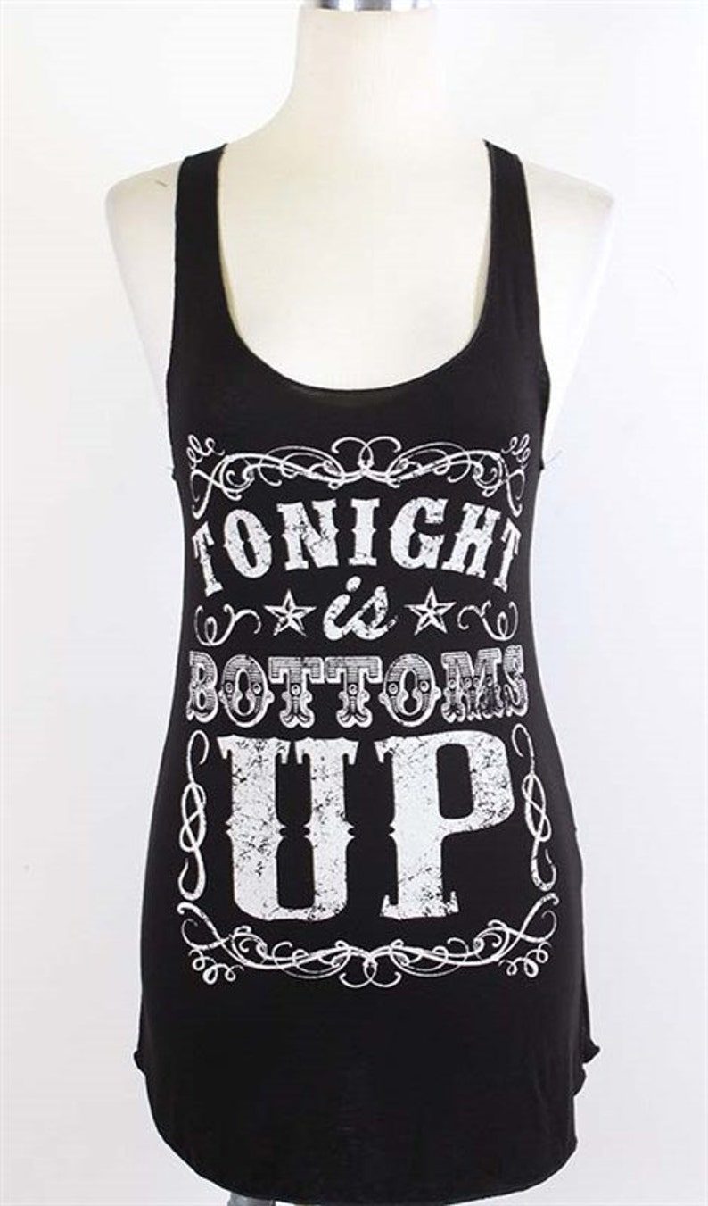 Tonight is Bottoms up Printed Tank Top | Etsy