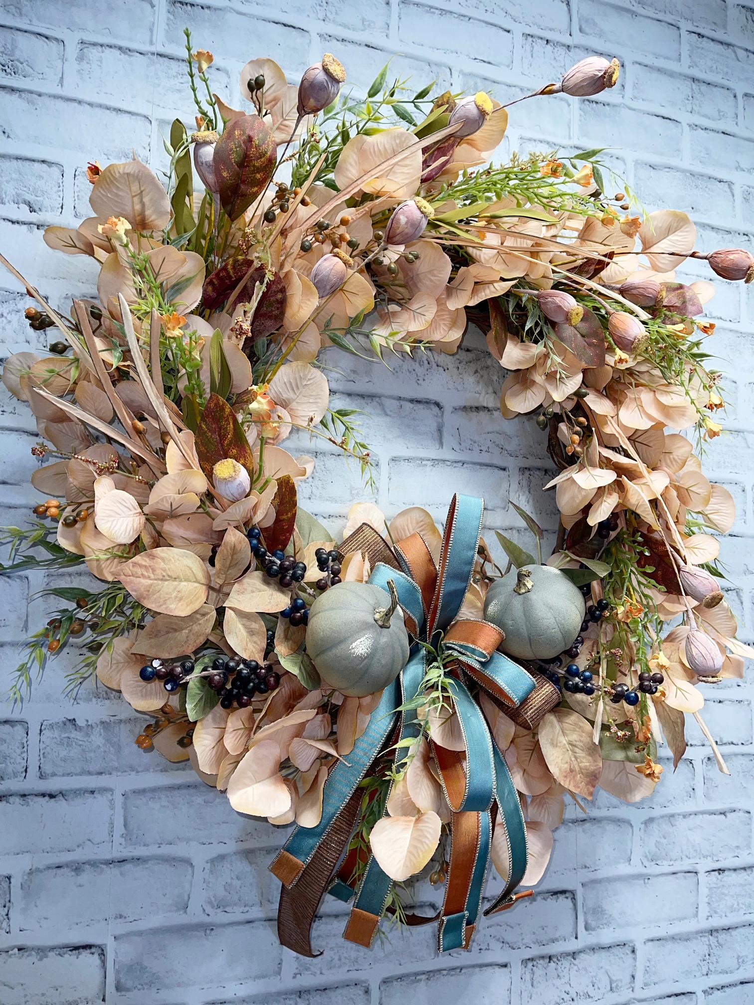 Beautiful Fall Eucalyptus Wreath, Fall Wreath for Front Door or ...